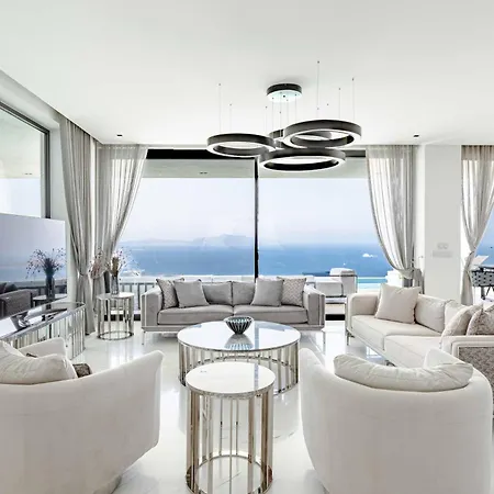 Vilă View Infinity Pool Sunset Over Greek Islands Private Concierge Breakfast Up To 10 Guests *