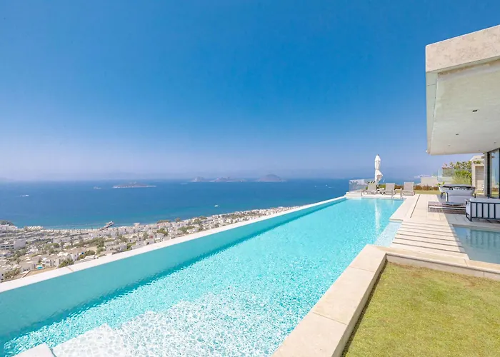 View Infinity Pool Sunset Over Greek Islands Private Concierge Breakfast Up To 10 Guests Vila Bodrum